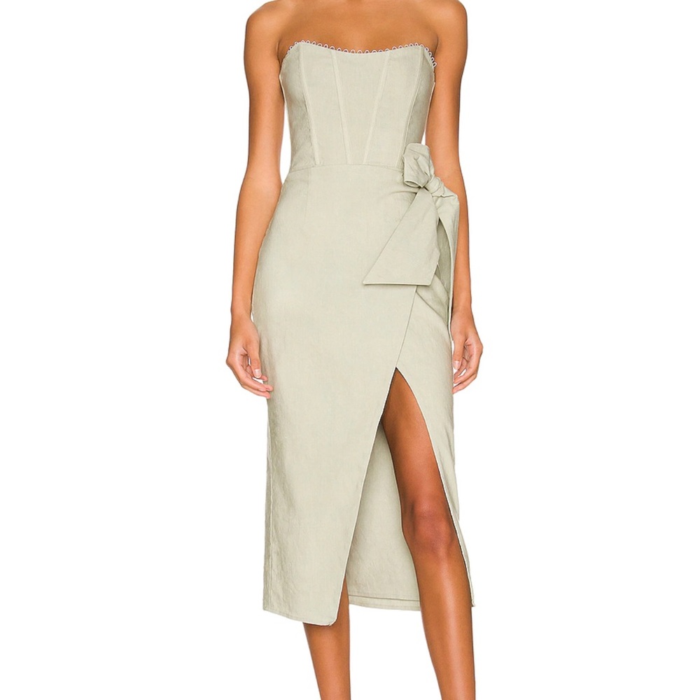 V. CHAPMAN THE LILIANA DRESS IN SAGE BUSTIER TOP